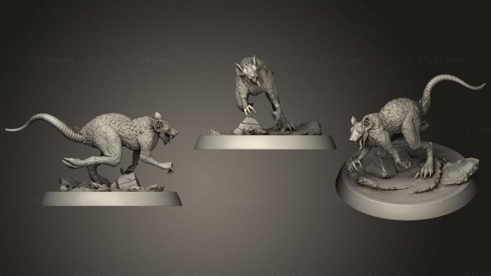 Статуэтки животных (Ужасная Крыса, STKJ_2102) 3D модель для ЧПУ станка